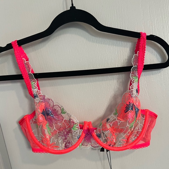 For Love & Lemons Floral Embroidered Underwire Bra 36B - Picture 4 of 8